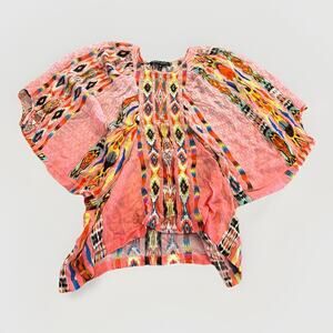 Tanvi Kedia Anthropologie Womens Batwing Sleeve Sequins Embroidered Top Size XS